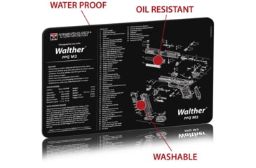Image of TekMat 17in Printed Gun Cleaning Mat Walther PPQ Mod2, Black, TEK-17-WAL-PPQ-M2