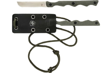 Image of Templar Knife The Neck Folding Knife, 2.46in, Powder D2 Steel, Drop Point Plain Blade, OD Green Canvas Micarta Handle, N-TKG-32-2