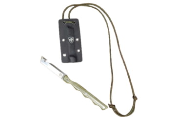 Image of Templar Knife Neck Powder Folding Knife, 2.46in, Tanto, Green Powder, D2, Sillver, N-TKG-22-2