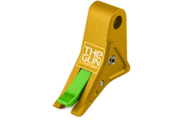 Image of The Gun Company Gen 1-5 SS Trigger, Gold Shoe/Monster Green Safety, Gold/Monster Green, TGC-SS-TRG-GOLD-MGRN