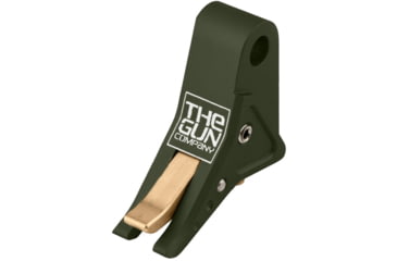 Image of The Gun Company Gen 1-5 TWP Trigger, OD Green Shoe/Brass Safety, OD Green/Brass, TGC-TWP-TRG-ODG-BRS