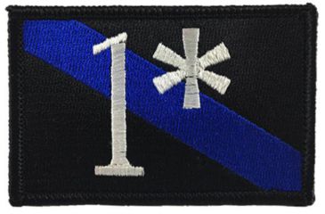 Image of Thin Blue Line 1* Asterisk - , 2 X 3 Inches, Sew On, Thin Blue Line - 1AST-P-SEW
