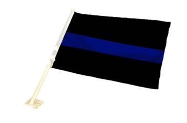 Image of Thin Blue Line Car Flag, Thin Blue Line - BLUE-BLACK-CAR