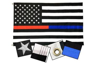 Image of Thin Blue Line Durasleek - Dual Line Red/blue Flag, Sewn &amp; Embroidered, 4 X 6 Ft, Thin Red Line - DB-DUAL-4X6