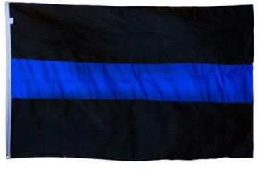 Image of Thin Blue Line Durasleek - Flag, Sewn &amp; Embroidered, 3 X 5 Feet, Thin Blue Line - DB-BLACK-3X5