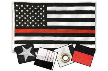 Image of Thin Blue Line Durasleek Thin Red Line American Flag, Sewn &amp; Embroidered - DR-AMERICAN-3X5