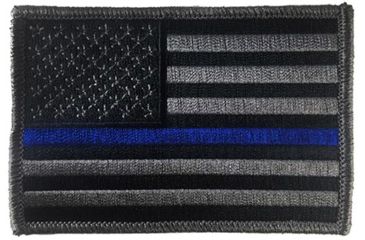 Image of Thin Blue Line Patch, Dark Backing, 3 X 2 Inch, Sew On, Thin Blue Line - TBLBLACK-P-SEW-SMALL