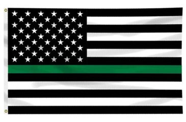 Image of Thin Blue Line Thin Green Line American Flag, 3 X 5 Ft - GREEN-AMERICAN-3X5