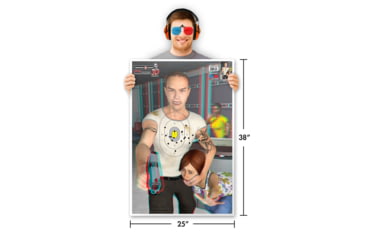 Image of Thompson Target 3D Hostage 25x38in 3D Paper Targets W/3D Glasses, 10 Pack, Multi, 2XL, 3002-10