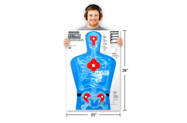Image of Thompson Target B27-IMZ Life Size 25x38in Silhouette Paper Shooting Targets, 25 Pack, Blue, 2XL, 0280-25