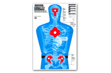 Image of Thompson Target B27-IMZ Life Size 25x38in Silhouette Paper Shooting Targets, 25 Pack, Blue, 2XL, 0280-25