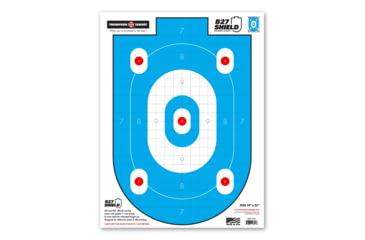 Image of Thompson Target B27-Shield Defense Training - 19x25in Paper Shooting Targets, 20 Pack, Blue, Extra Large, 2701-20