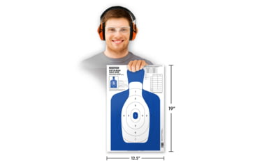 Image of Thompson Target B27Q Blue Half-Size 12.5x19in Human Silhouette Targets, 30 Pack, Blue, Large, 0277-30