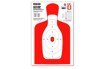 Image of Thompson Target B27Q Red Half-Size 12.5x19in Human Silhouette Targets, 30 Pack, Red, Large, 0275-30