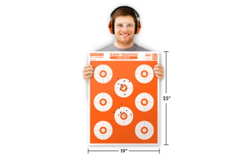 Image of Thompson Target Basic Training Bullseye 19x25in Economy Paper Shooting Targets, 20 Pack, Orange, Extra Large, 1602-20