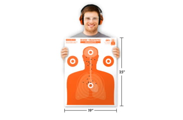 Image of Thompson Target Basic Training Silhouette 19x25in Life Size Economy Paper Shooting Targets, 20 Pack, Orange, Extra Large, 1601-20