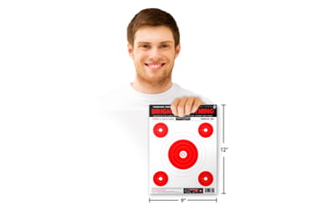 Image of Thompson Target Bright Lightning 9x12in Paper Shooting Targets, 50 Pack, Red, Small, 6821-50