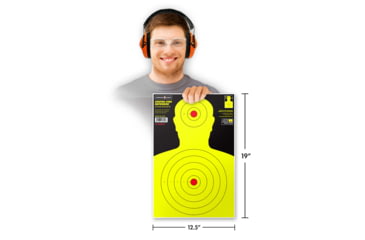 Image of Thompson Target Center-Fire Life Size 12.5x19in Silhouette Paper Shooting Targets, 30 Pack, Yellow, Large, 6452-30