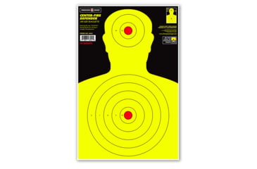 Image of Thompson Target Center-Fire Life Size 12.5x19in Silhouette Paper Shooting Targets, 30 Pack, Yellow, Large, 6452-30