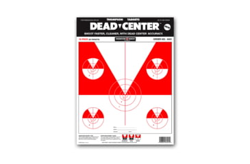 Image of Thompson Target Dead Center Shooting Targets 9x12in Paper, 50 Pack, Red, Small, 4501-50