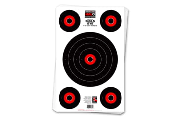 Image of Thompson Target HALO Bullseye 10&amp;4 Reactive Splatter Targets 12.5x19, 10 Pack, Black/Red, Large, 4640-10