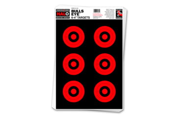 Image of Thompson Target HALO Bullseye 6-4in Reactive Splatter Targets 12.5x19, 10 Pack, Black/Red, Large, 4642-10