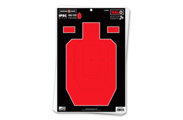 Image of Thompson Target HALO IPSC Style Half-Size Reactive Splatter Targets 12.5x19, 10 Pack, Black/Red, Large, 4651-10