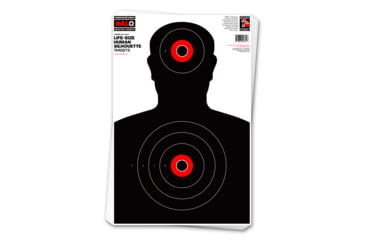 Image of Thompson Target HALO Life-Size Silhouette Reactive Splatter Shooting Targets 12.5x19, 10 Pack, Black/Red, Large, 4644-10