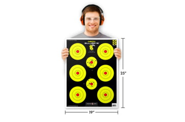 Image of Thompson Target Neon Bullseye Ultra Bright Paper Shooting Targets 19x25, 20 Pack, Yellow, Extra Large, 4100-20