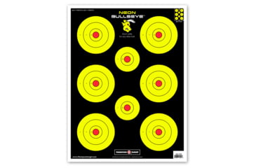 Image of Thompson Target Neon Bullseye Ultra Bright Paper Shooting Targets 19x25, 20 Pack, Yellow, Extra Large, 4100-20