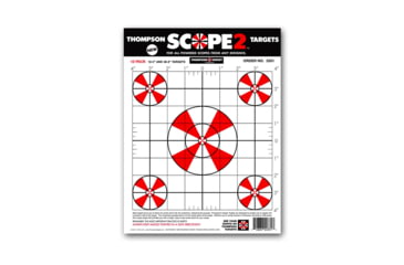 Image of Thompson Target Scope 2 Sight In 9x12 Paper Shooting Targets, 50 Pack, Red, Small, 2331-50