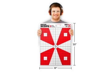 Image of Thompson Target Scope 3 Paper Alignment Sight-In Shooting Targets 19x25, 20 Pack, Red, Extra Large, 3500-20