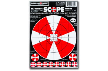 Image of Thompson Target Scope Alignment 6.5x9 Adhesive Peel &amp; Stick Targets, 25 Pack, Red, Extra Small, 3030-25