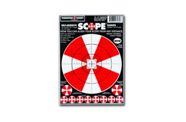 Image of Thompson Target Scope Alignment 6.5x9in Adhesive Peel &amp; Stick Targets, 30 Pack, Red, XS, 3030-30