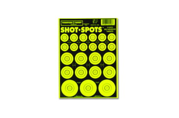 Image of Thompson Target Shot Spots Orange 6.5x9in Adhesive Target Paster Bullseyes, 30 Pack, Green, XS, 5506-30