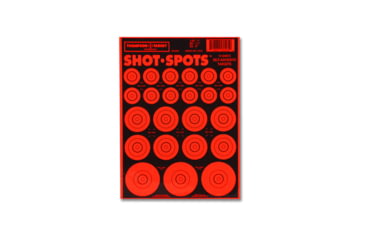 Image of Thompson Target Shot Spots Orange 6.5x9in Adhesive Target Paster Bullseyes, 30 Pack, Orange, XS, 5505-30