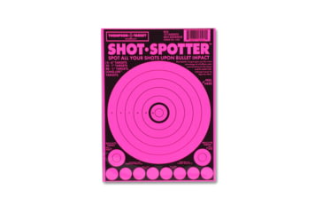 Image of Thompson Target Shot Spotter 6.5x9in Adhesive Peel &amp; Stick Targets, 30 Pack, Pink, XS, 5501-30