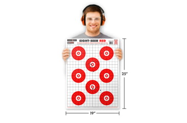 Image of Thompson Target Sight Seer Paper Bullseye Shooting Targets 19x25, 20 Pack, Red, Extra Large, 4300-20
