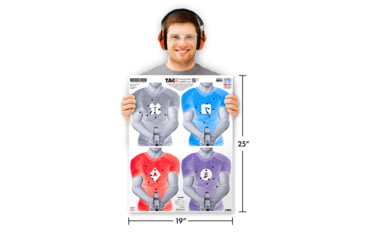 Image of Thompson Target TAC Target Training W/Audible Cues 19x25 Shooting Targets, 100 Pack and Cue Card, Multi, Extra Large, 2704-100
