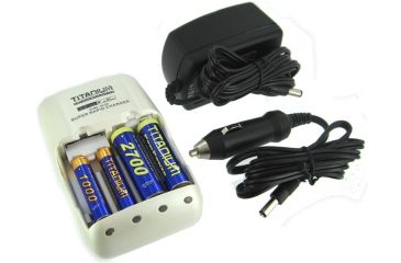 Image of Titanium 1 Hour Smart Ultra-Quick Battery Charger w/ AC/DC Plug, White, CH-TP1HR