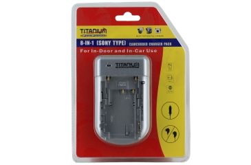 Image of Titanium 8-In-1 Sony Type Camcorder Charger, Black, 8-IN-1-SONY