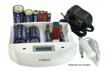 Image of Titanium AA/AAA/C/D/9V Universal Ultra Fast Smart Charger, White, MD-3000-CHARGER