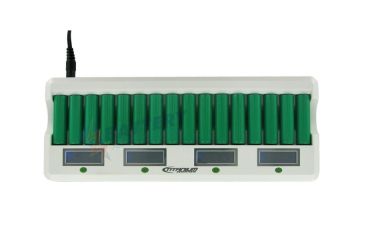 Image of Titanium Smart Fast 16 Bay Ni-MH AA/AAA Battery Charger, White, MD-1600L