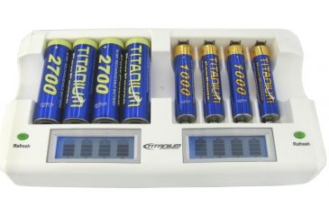 Image of Titanium Smart Fast 8 Bay Battery Charger, White, 8800