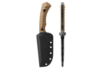 Image of Toor Knives Brauler Fixed Blade Knife, 4in, CPM Cruwear Steel, G10 Handle, Omaha Tan, Black Tru Hide, Brauler - Omaha Tan