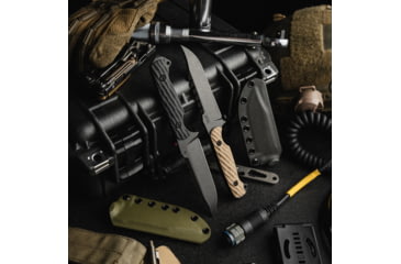 Image of Toor Knives Crewman Fixed Blade Knife, 4.5in, CPM Cruwear Steel, G10 Handle, Bomber Black, Army Green, The Crewman - Bomber Black