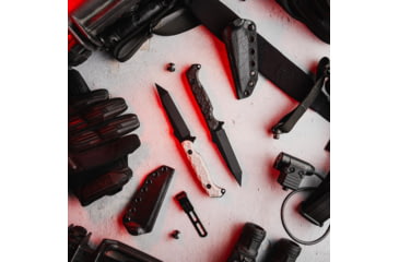 Image of Toor Knives Darter T Fixed Knife, 4.25in, M4 Steel, G10 Handle, Disruptive Grey, Black Tru Hide, Darter T - Disruptive Grey