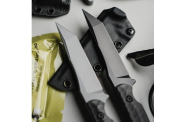 Image of Toor Knives Krypteia T Fixed Blade Knife, 4in, CPM M4 Steel, G10 Handle, Phantom Grey, Black Hydro Static, Krypteia T - Phantom Grey