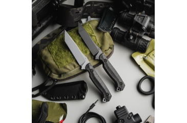 Image of Toor Knives Krypteia T Fixed Blade Knife, 4in, CPM M4 Steel, G10 Handle, Phantom Grey, Black Hydro Static, Krypteia T - Phantom Grey