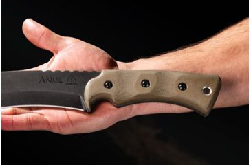 Image of TOPS Knives A-Klub Fixed Blade Knife, 12.38in, 1095 RC 56-58 Steel, Green Canvas Micarta Handle, AKLB-02